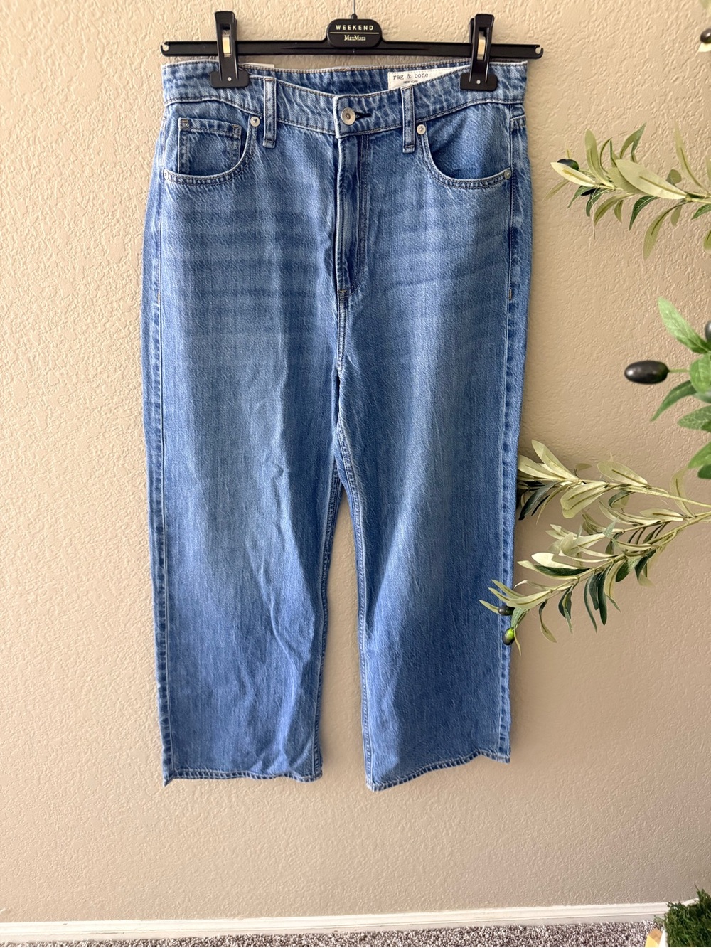 NWT Rag & Bone The Lori High-Rise Wide Leg Crop Jeans Size 28 Woburn $288 - Picture 2 of 6